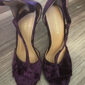 Angel Deep Purple Velvet Heels